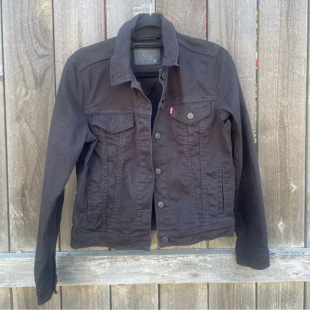 Levi's Black Jean Jacket women’s cropped size medium